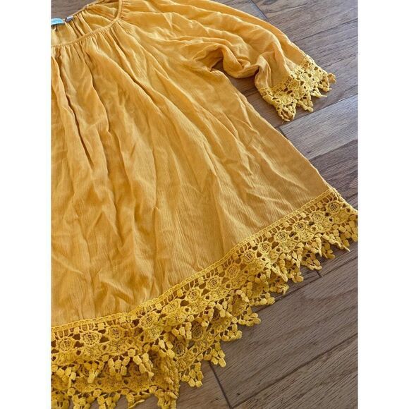 Notations women's marigold crochet lace flowy 3/4 sleeve blouse size large - Picture 3 of 8